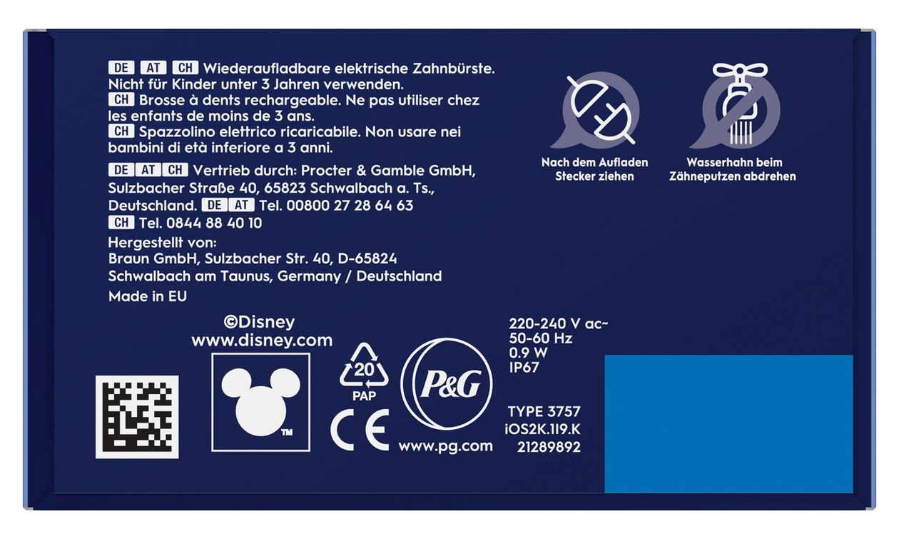 iO Kids 6+ Disney Stitch Rotierende Zahnbürste für Kinder  (Blau) 