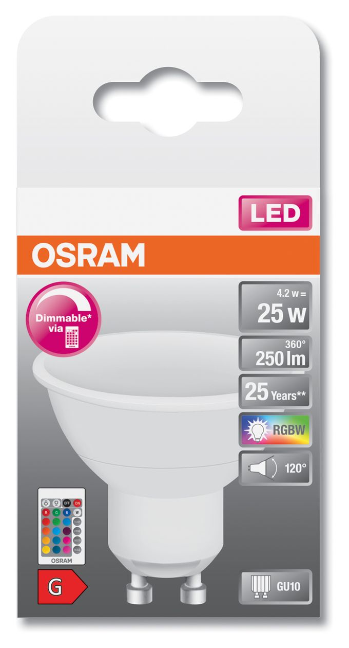 Star+ RGBW LED Lampe Punkt GU10 EEK: G 250 lm entspricht 25 W Dimmbar 