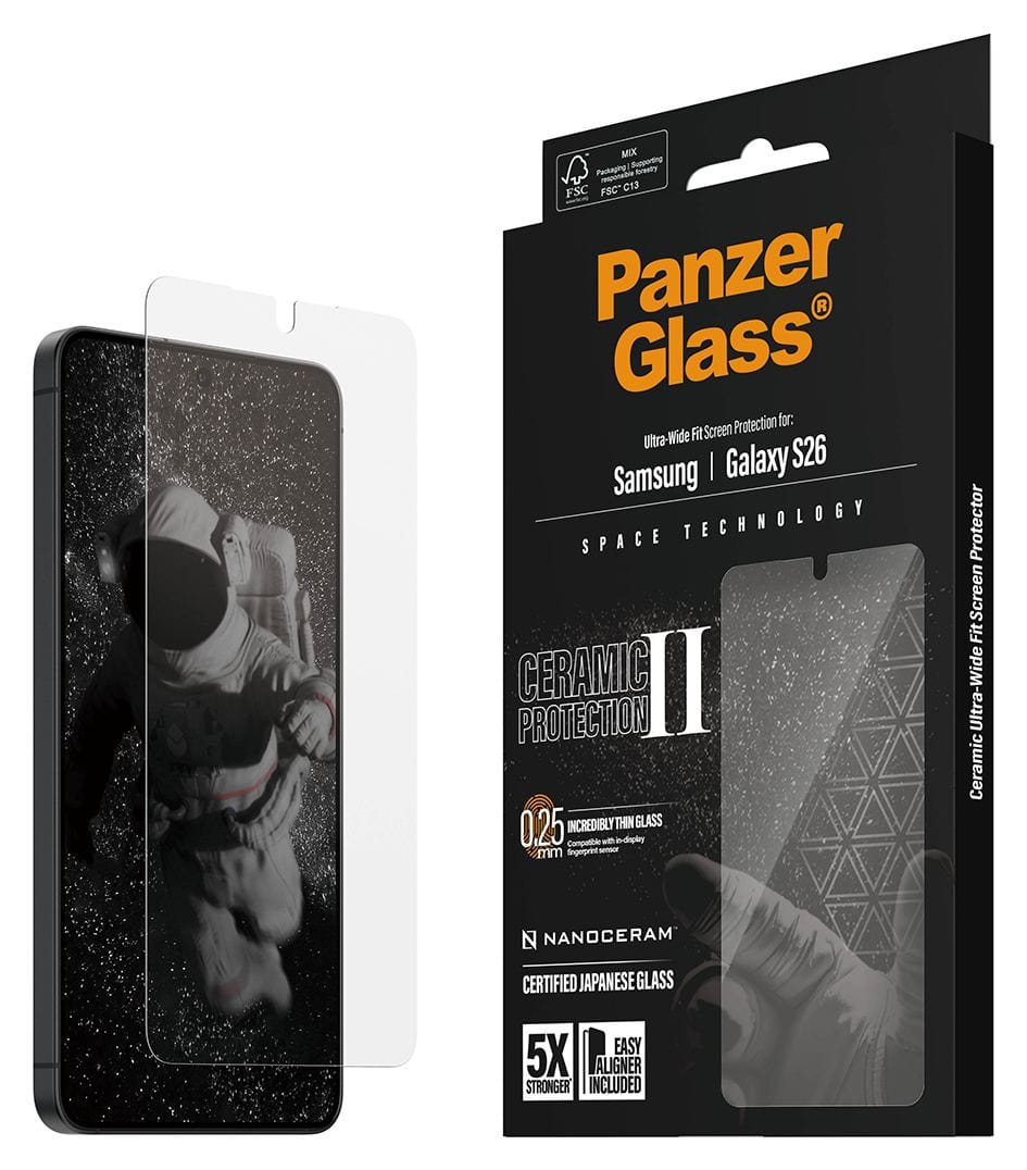 19519 Ceramic Klare Bildschirmschutzfolie Gehärtetes Glas, Polyethylenterephthalat, Silikon für  Samsung Samsung - Galaxy S26 Kratzresistent, Schockresistent 