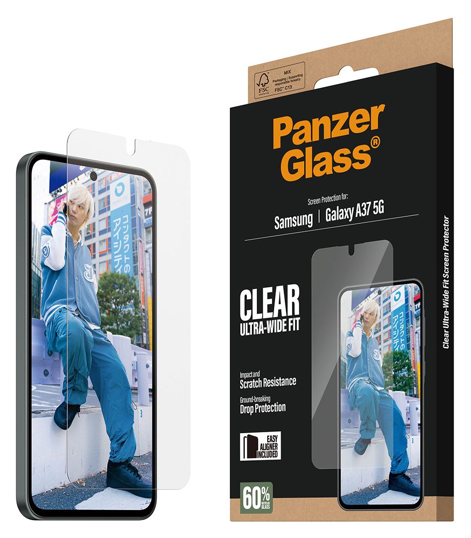 75133 Ultra-Wide Fit Klare Bildschirmschutzfolie Gehärtetes Glas, Polyethylenterephthalat, Silikon für  Samsung Samsung - Galaxy A37 5G Kratzresistent, Schockresistent 