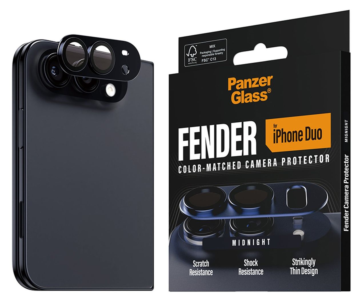 Fender Kameraschutz Midnight iPhone Duo 