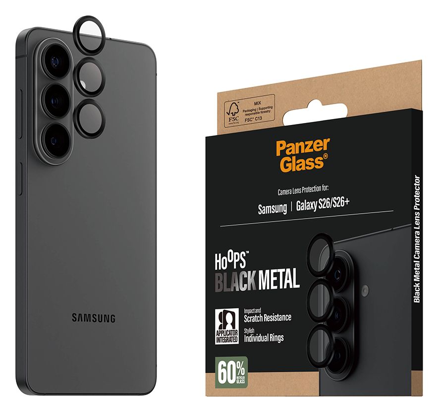 Hoops Kameraobjektivschutz Gehärtetes Glas, Silikon für Samsung Galaxy S26/S26+ 