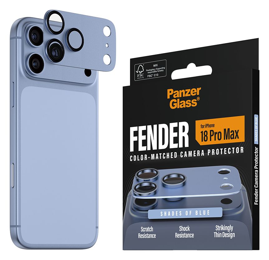 PanzerGlass® Fender Kameraschutz Shades of Blue iPhone 18 Pro Max 