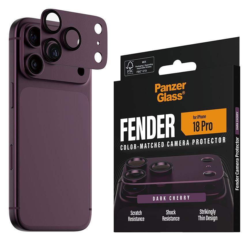 PanzerGlass® Fender Kameraschutz Dark Cherry iPhone 18 Pro 