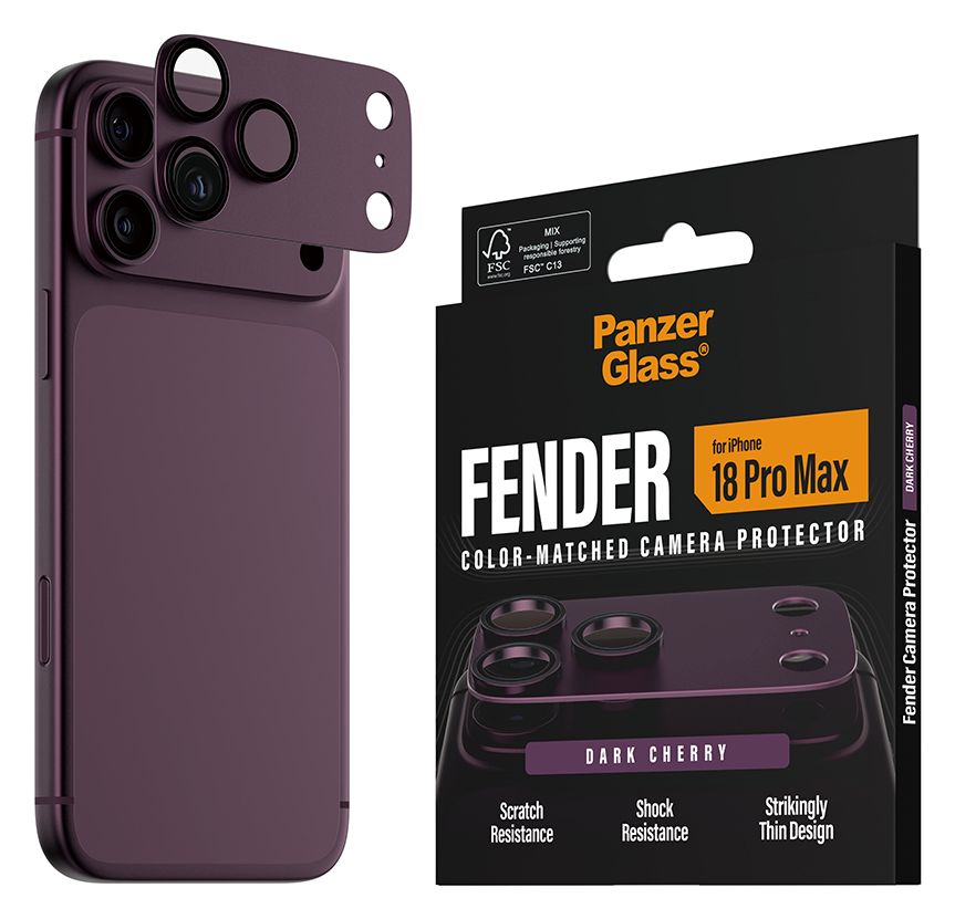 PanzerGlass® Fender Kameraschutz Dark Cherry iPhone 18 Pro Max 