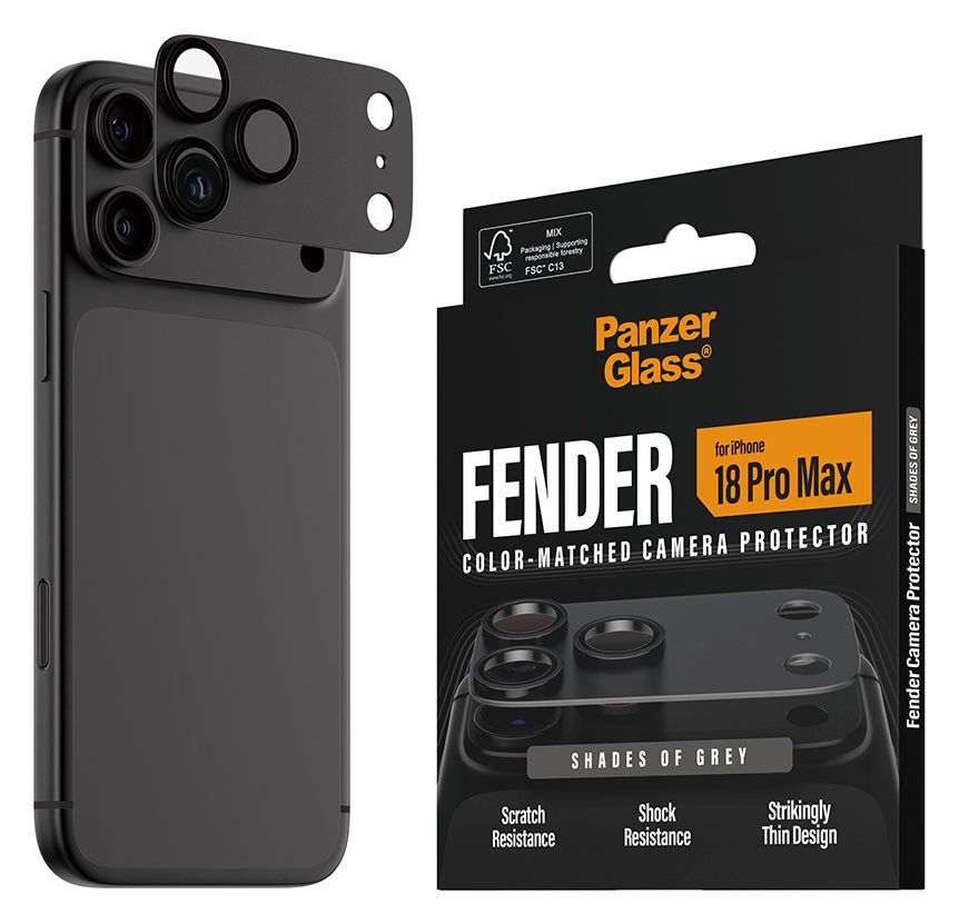 PanzerGlass® Fender Kameraschutz Shades of Grey iPhone 18 Pro Max 