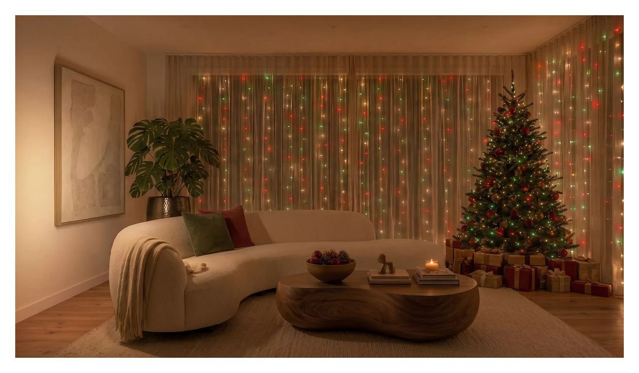 Festavia Lichtervorhang – 1,35 x 2 m, 250 LEDs 