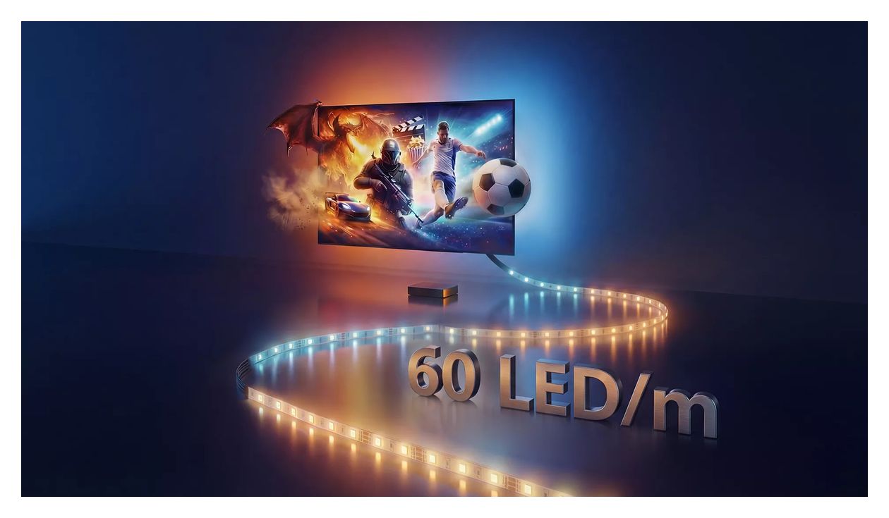 HDMI 2 Sync Box 8K mit Hintergrundbeleuchtung f. TV von 75"–85" 