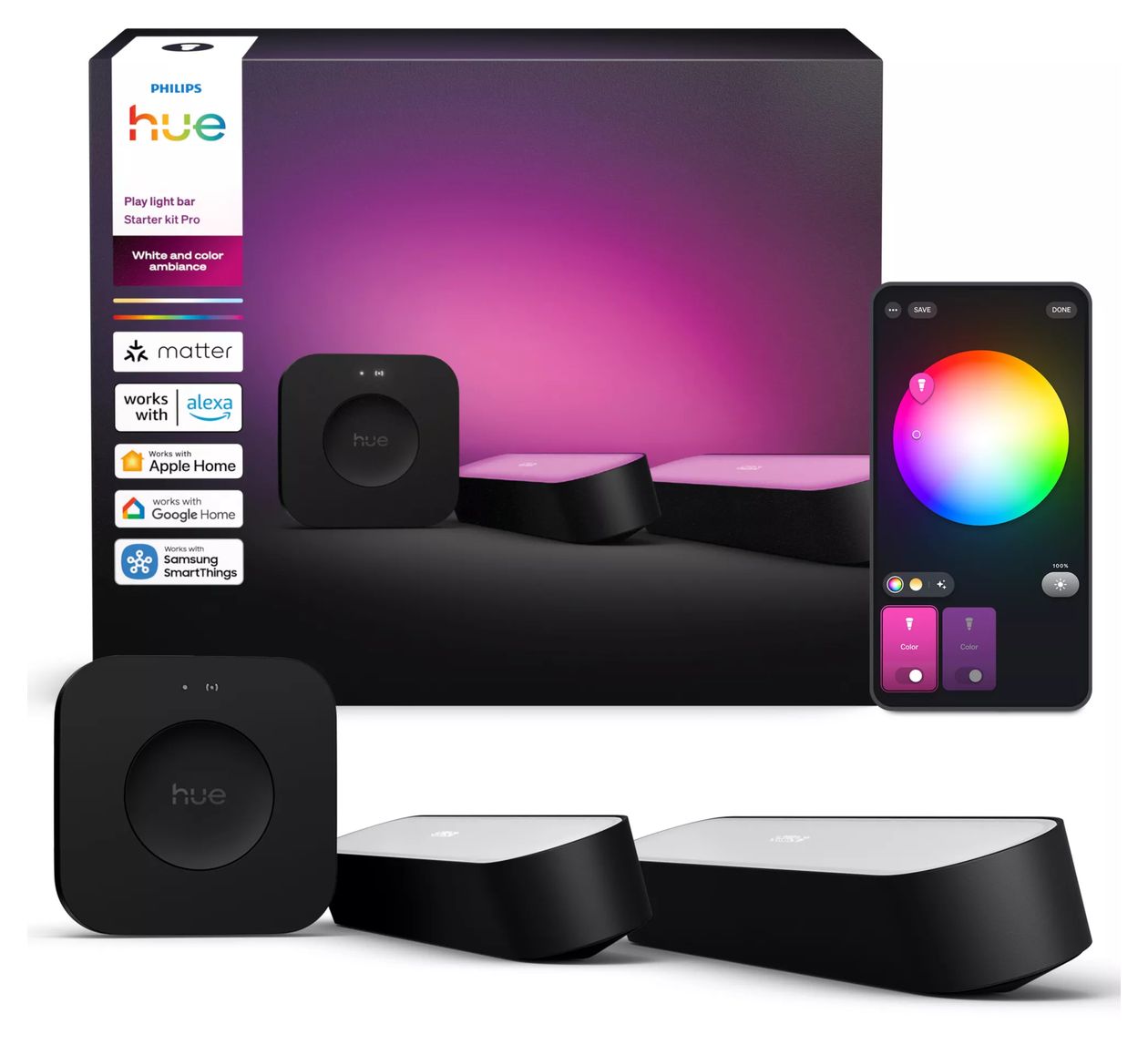 Hue Starter-Set: 2 Play Lightbars + Hue Bridge Pro Set für intelligente Beleuchtung Multi 