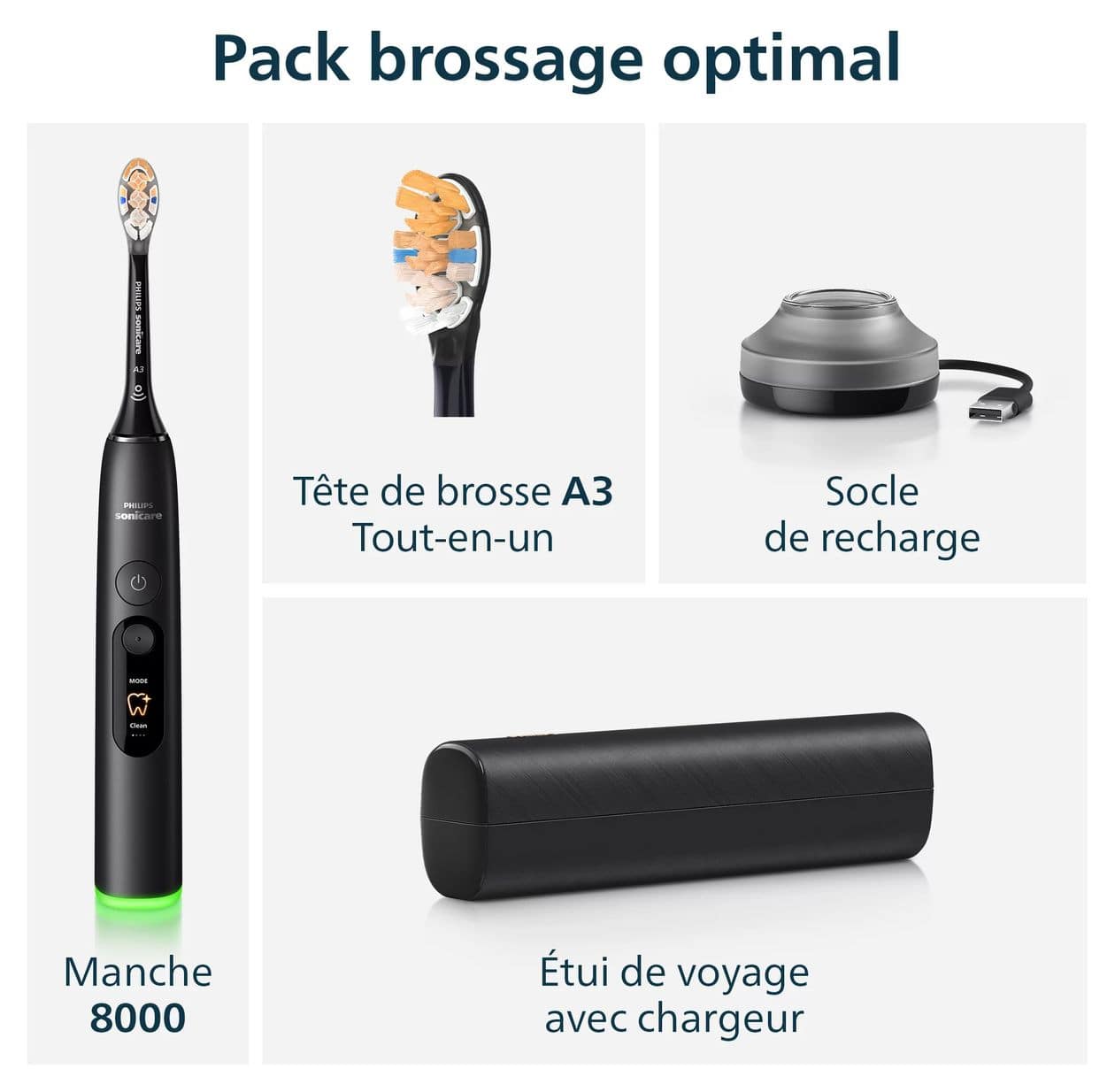 HX8311/12 Sonicare DiamondClean 8000 Schall-Zahnbürste für Erwachsene 336 h  (Schwarz) 