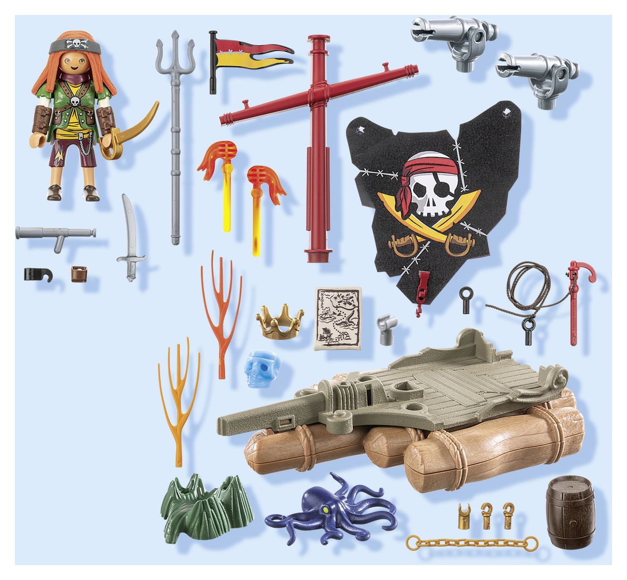 Schatzbergung auf Piratenfloss 