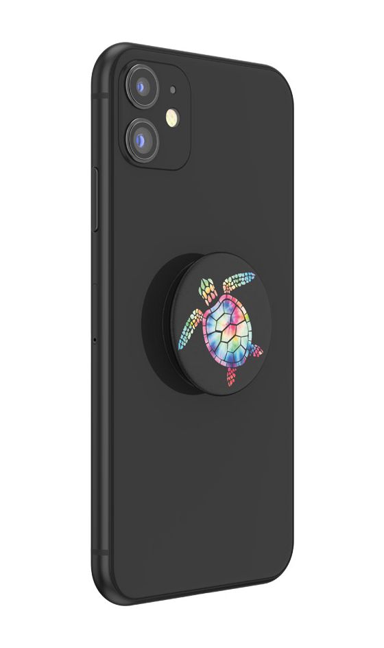 PopGrip Psychedelic Turtle Fingerring für Universal  (Schwarz, Mehrfarbig) 
