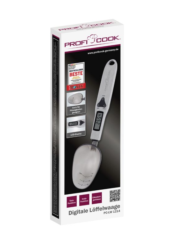 PC-LW1214 Elektronische Küchenwaage bis 0,3 kg Genauigkeit 0,1 g  (Edelstahl) 
