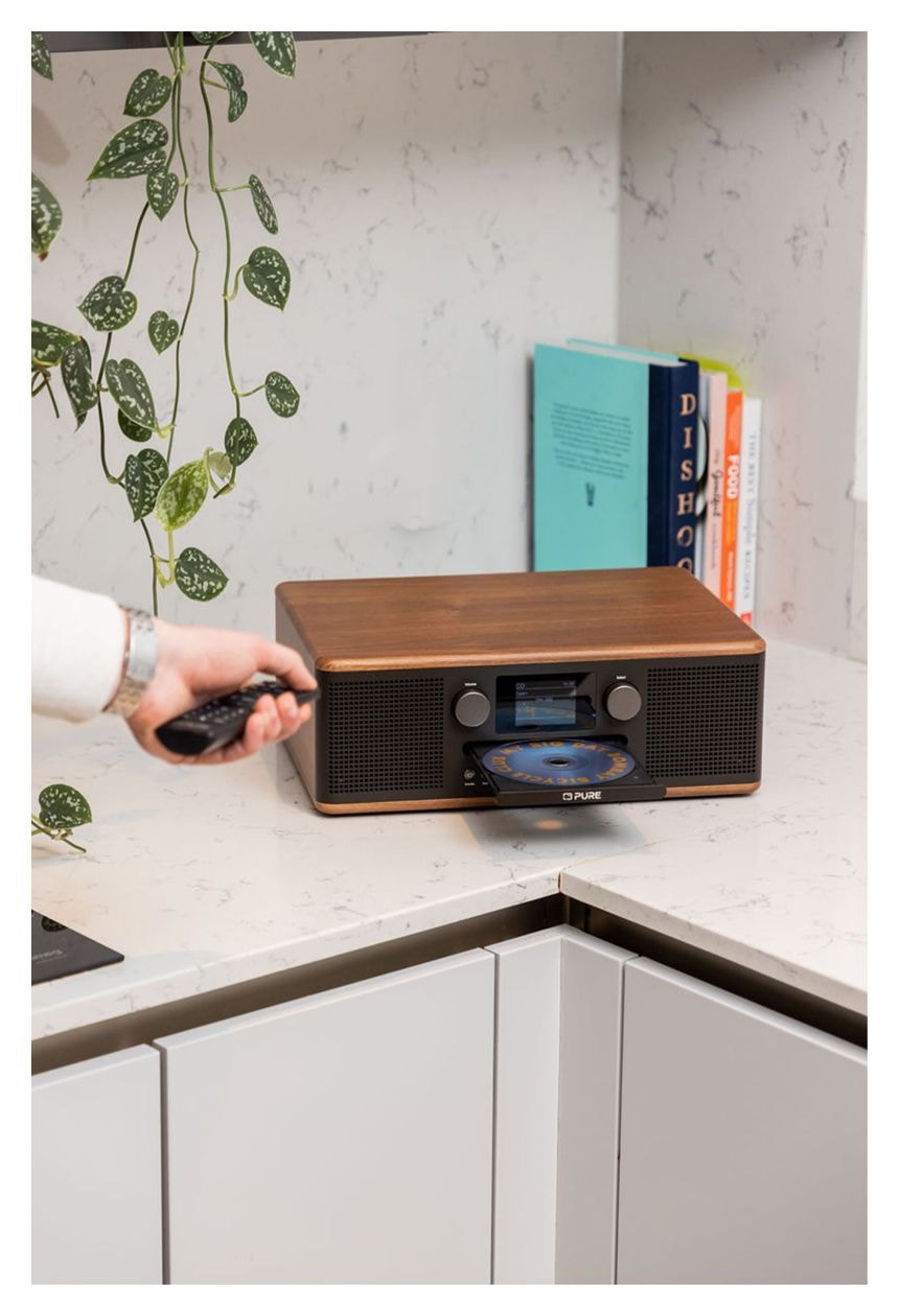 Classic C-D6 Bluetooth DAB, DAB+, FM Radio Tragbar  (Schwarz, Walnuss) 
