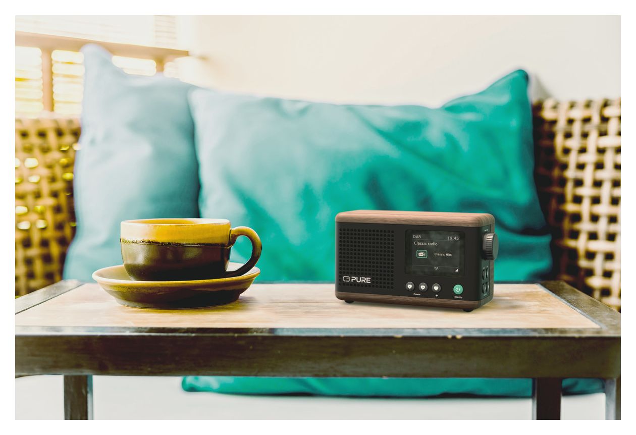 Classic Mini Bluetooth DAB+, FM Radio Tragbar  (Cremefarben, Holz) 