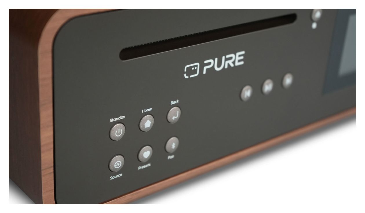 Classic Stereo Heim-Audio-Mikrosystem DAB, DAB+, FM 50 W Bluetooth  (Schwarz, Walnuss) 