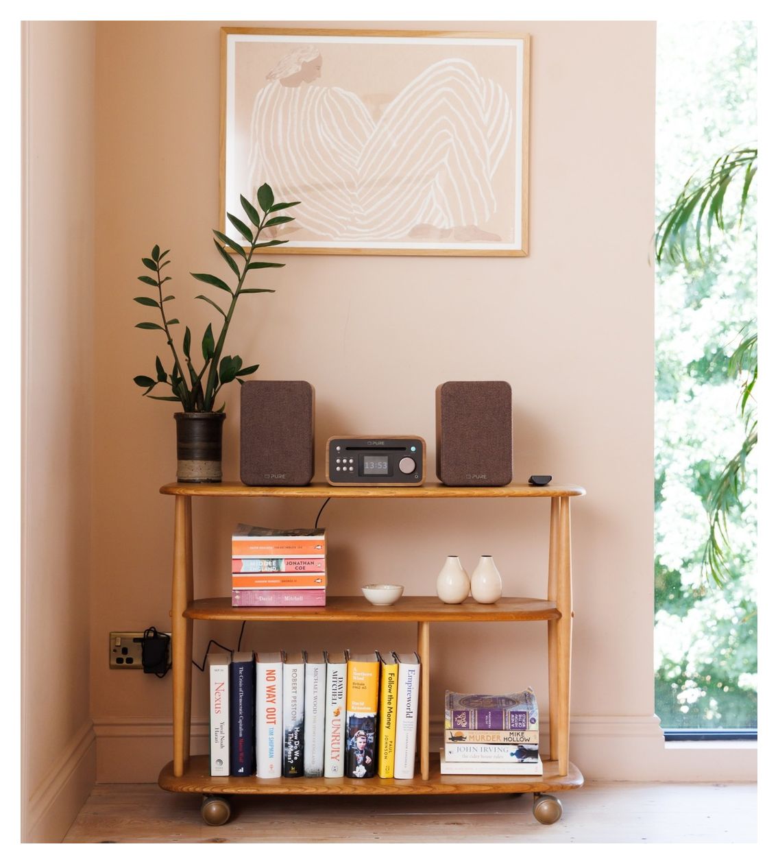 Classic Stereo Mini Heim-Audio-Mikrosystem DAB+, FM 40 W Bluetooth  (Braun, Walnuss) 