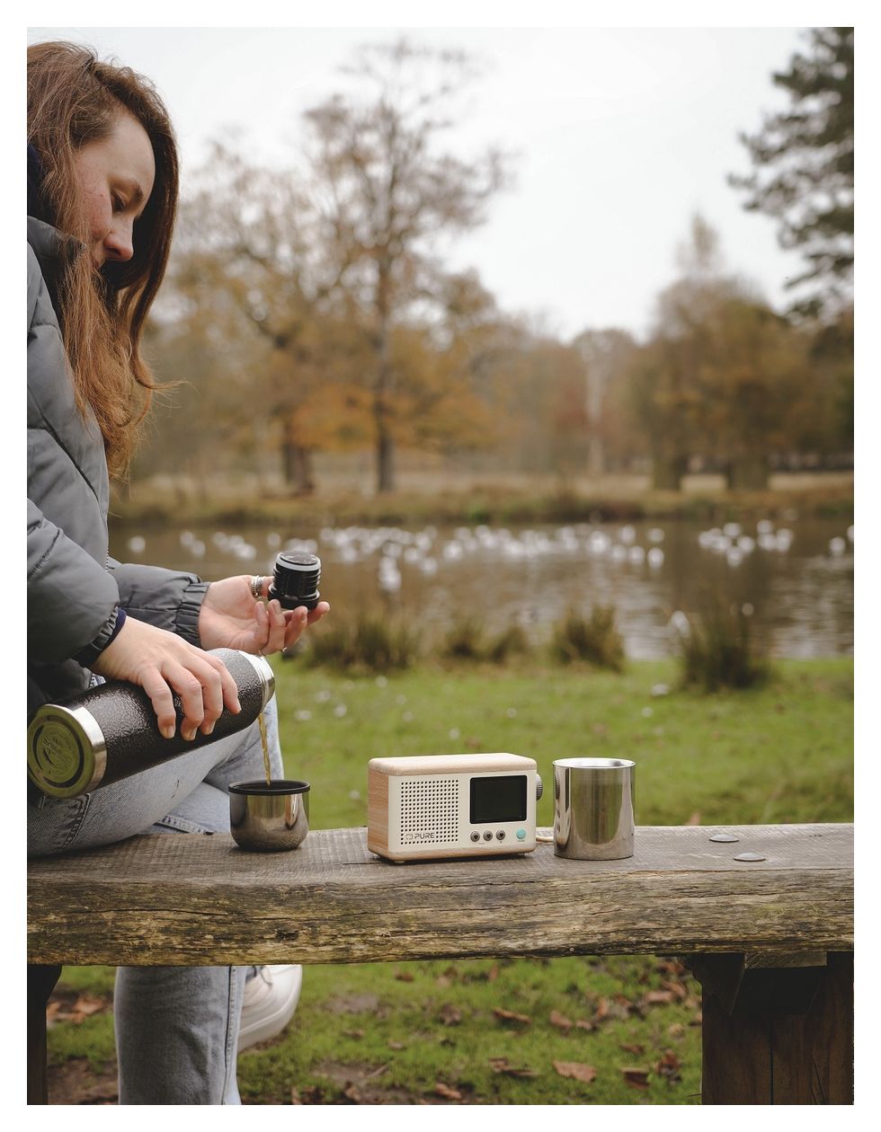 DAB+ Radio Classic Mini Bluetooth DAB+, FM Radio Tragbar  (Cremefarben, Holz) 