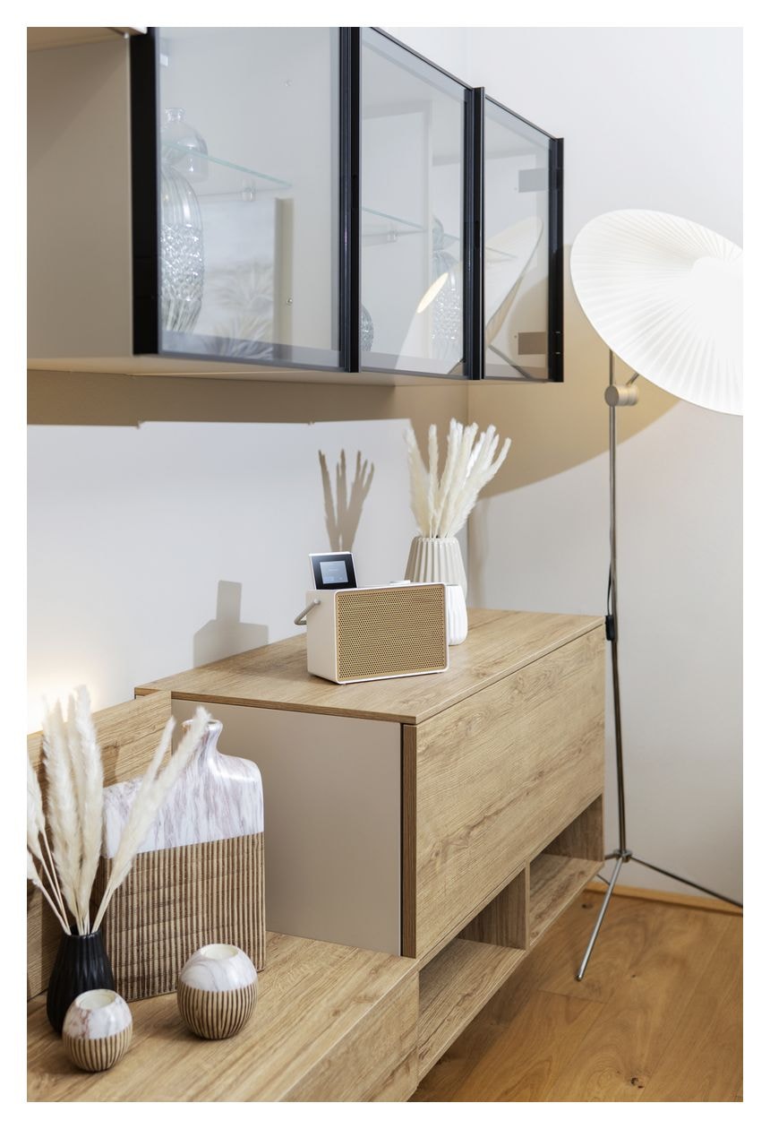 Evoke Play Wood Edition Bluetooth DAB, DAB+, FM Radio Tragbar  (Braun, Weiß) 