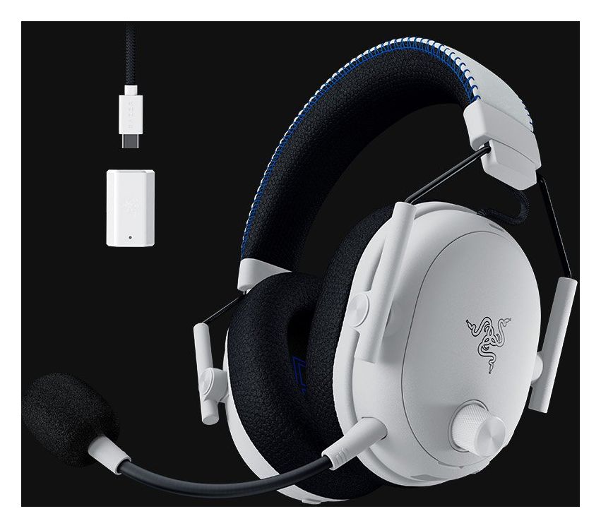 BlackShark V3 Pro PlayStation Over Ear Bluetooth Kopfhörer kabelgebunden&kabellos 48 h Laufzeit USB Typ-A  (Weiß) 