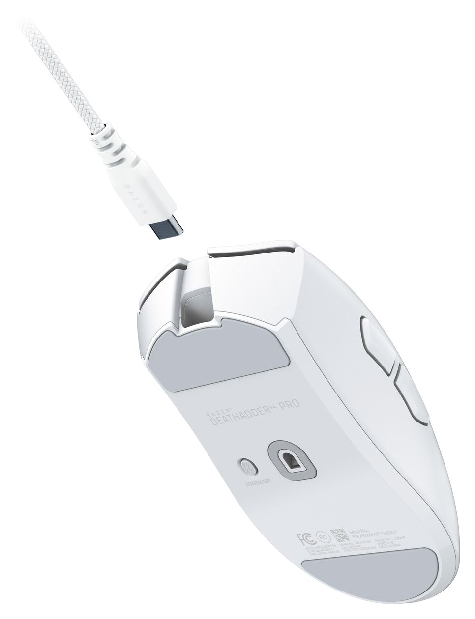 DeathAdder V4 Pro 45000 DPI Gaming Maus Optisch  (Weiß) 