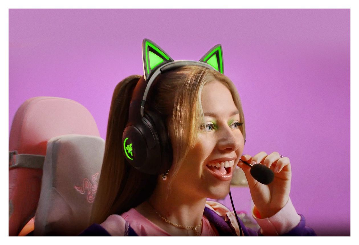 Kraken Kitty V2 Over Ear Kopfhörer Kabelgebunden USB Typ-A  (Schwarz) 