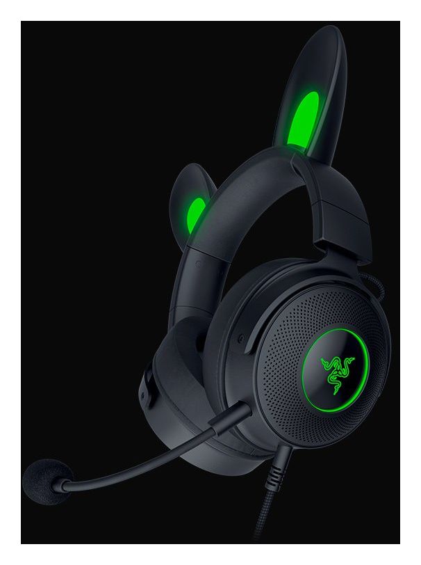 Kraken Kitty V2 Pro Over Ear Kopfhörer Kabelgebunden USB Typ-A  (Schwarz) 