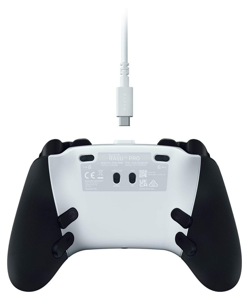 Raiju V3 Pro Analog Gamepad für PC, PlayStation PS5  (Schwarz, Weiß) 