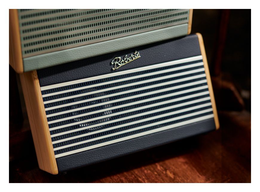 Rambler Uno Bluetooth DAB, DAB+, FM Radio Tragbar  (Bambus, Navy) 