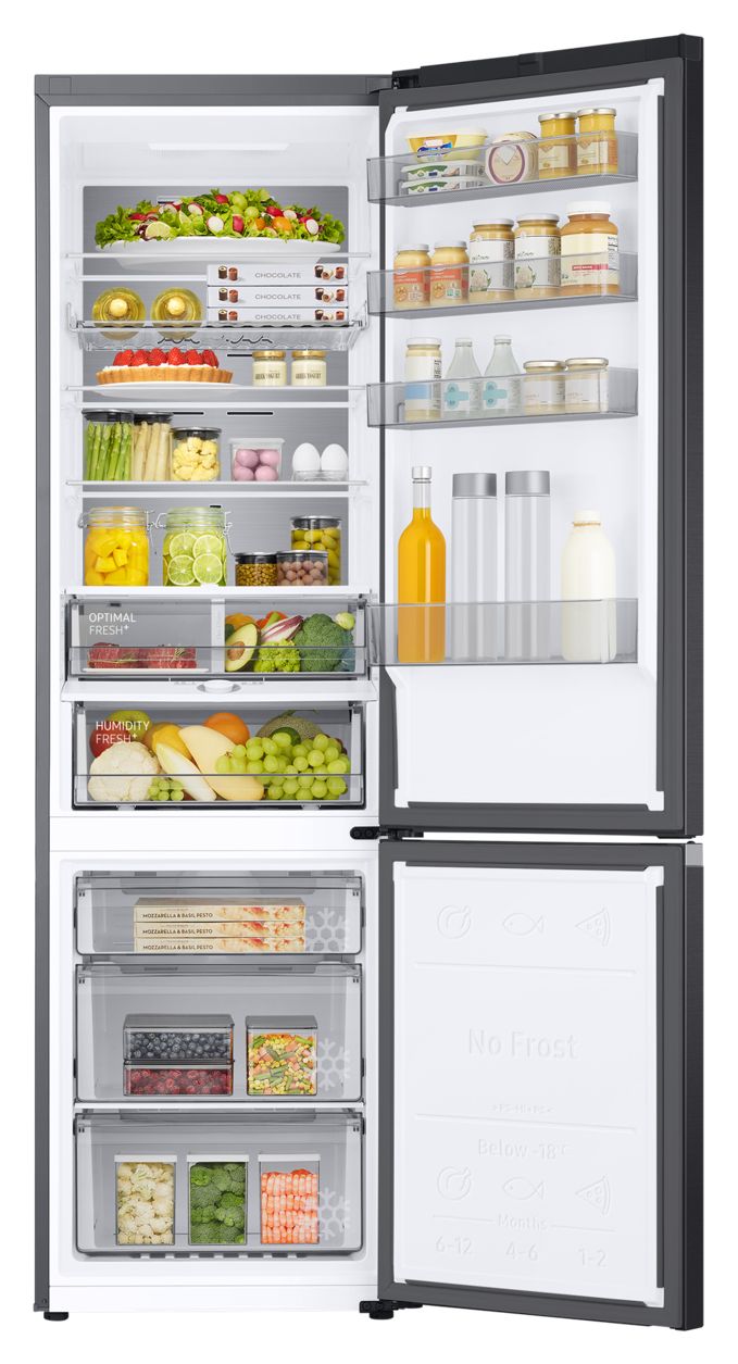 RB38C705CB1 276 l / 114 l Kühl-Gefrierkombi freistehend NoFrost 169 kWh Jahr  (Schwarz) 