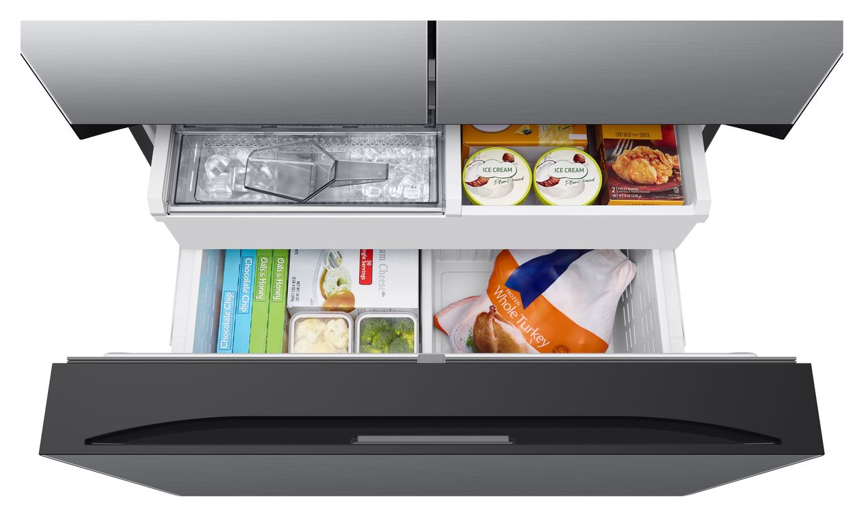 RF24BB620ES9 Side-by-Side Kühl-/ Gefrierkombination French Door 487 l / 187 l 338 kWh NoFrost 1778 mm x 908 mm  (Silber) 