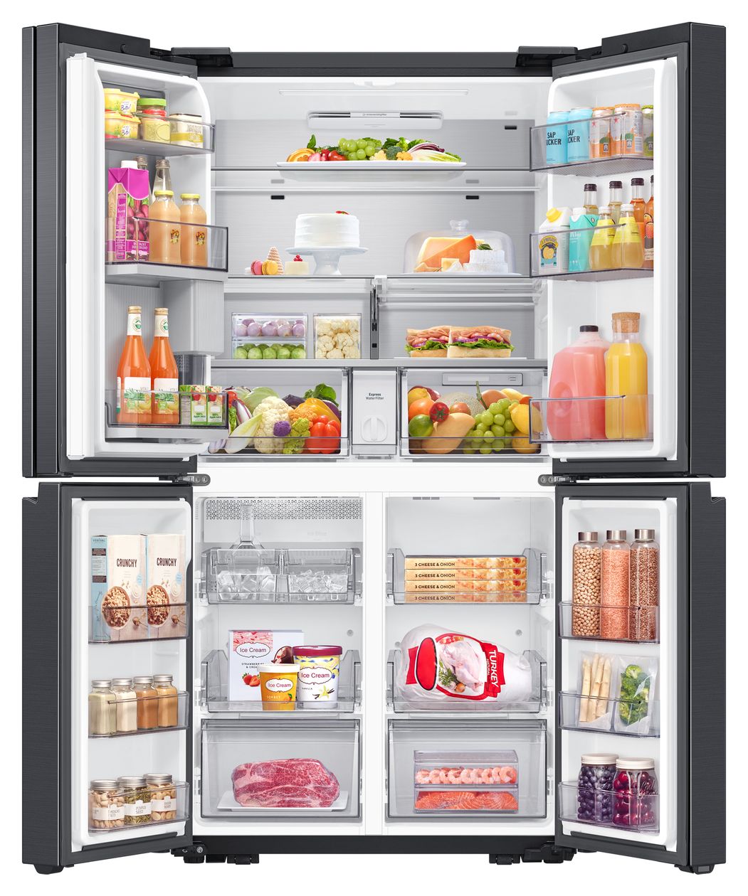 RF65DG960ESG Side-by-Side Kühl-/ Gefrierkombination French Door 386 l / 250 l 365 kWh NoFrost 1830 mm x 912 mm  (Edelstahl) 