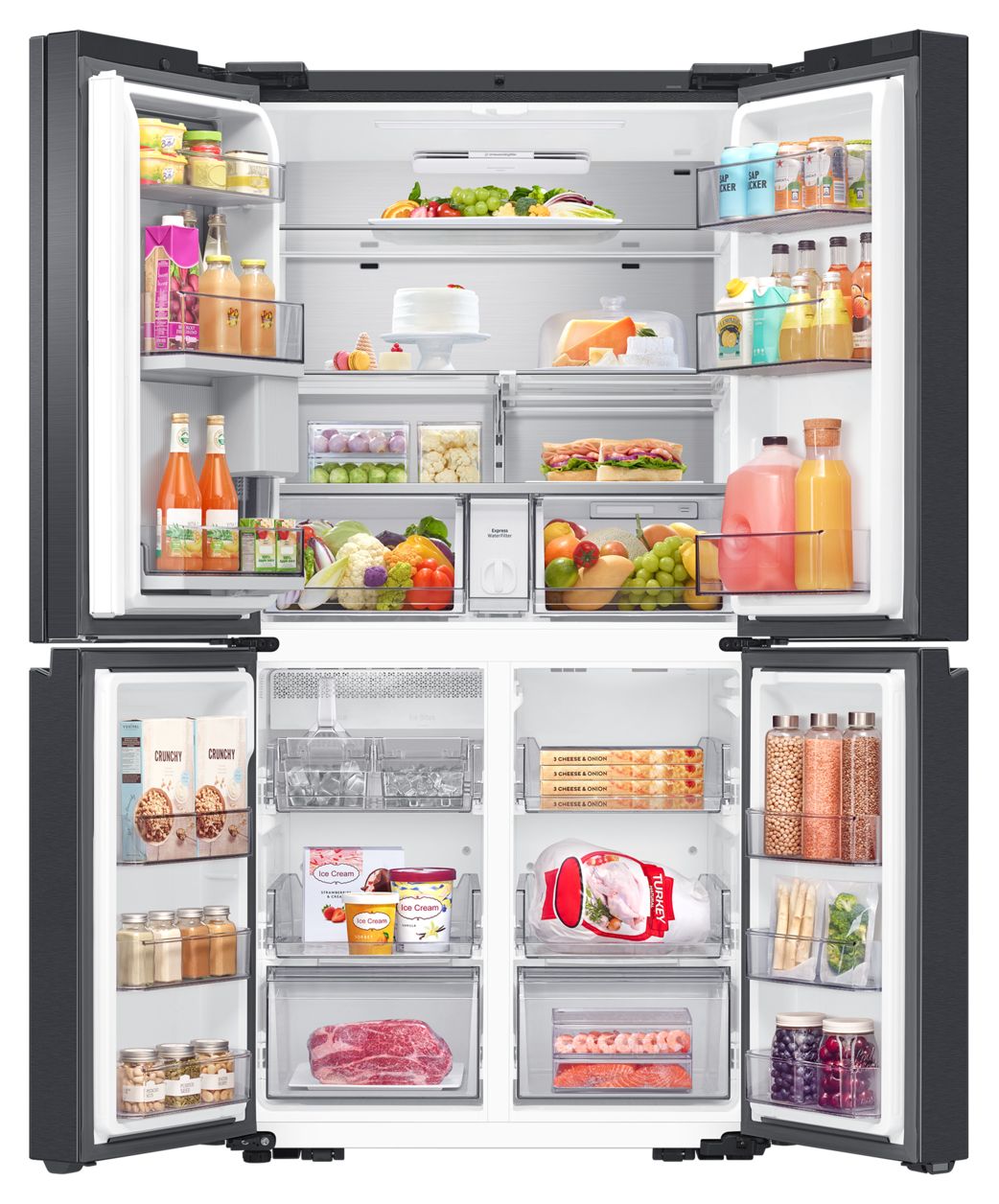 RF65DG9H0EB1 Side-by-Side Kühl-/ Gefrierkombination French Door 386 l / 250 l 365 kWh NoFrost 1830 mm x 912 mm  (Schwarz) 