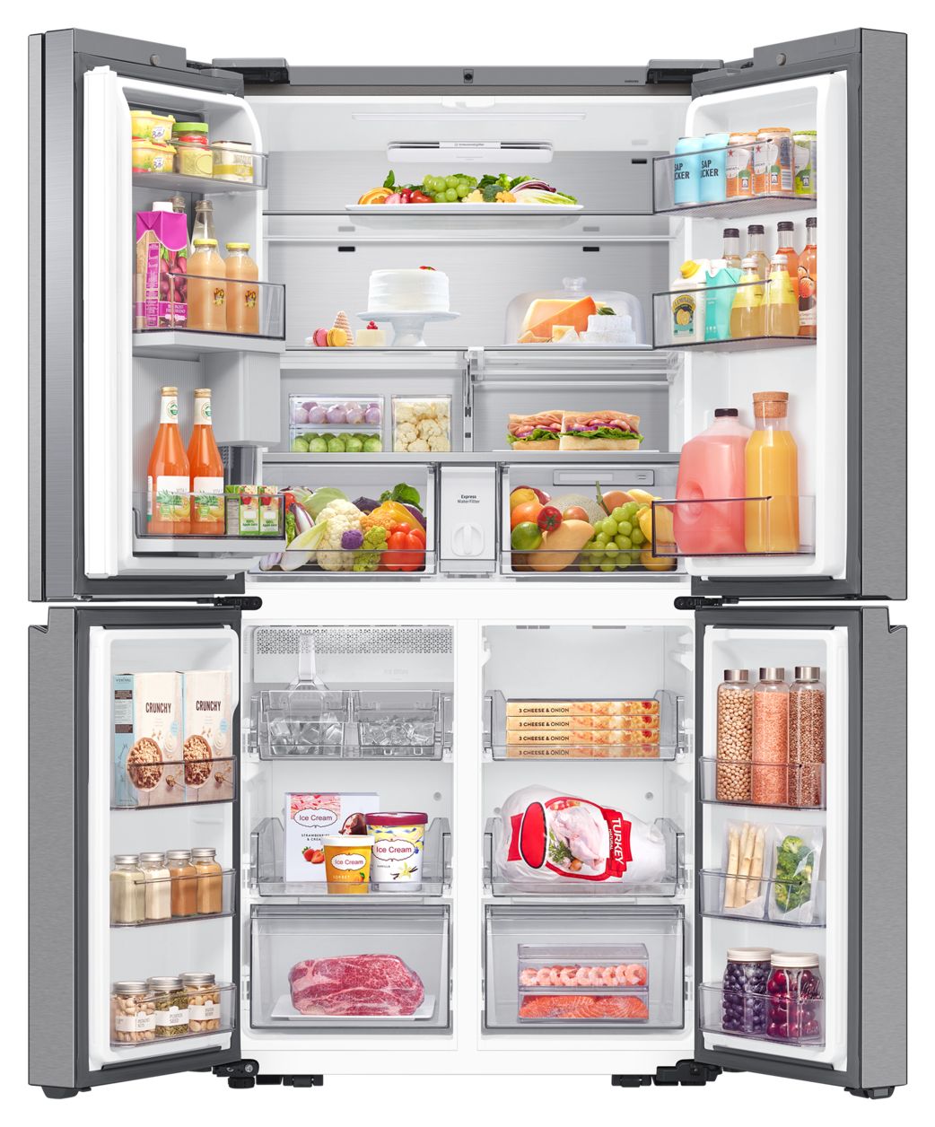 RF65DG9H0ESR Side-by-Side Kühl-/ Gefrierkombination French Door 386 l / 250 l 365 kWh NoFrost 1830 mm x 912 mm  (Edelstahl) 