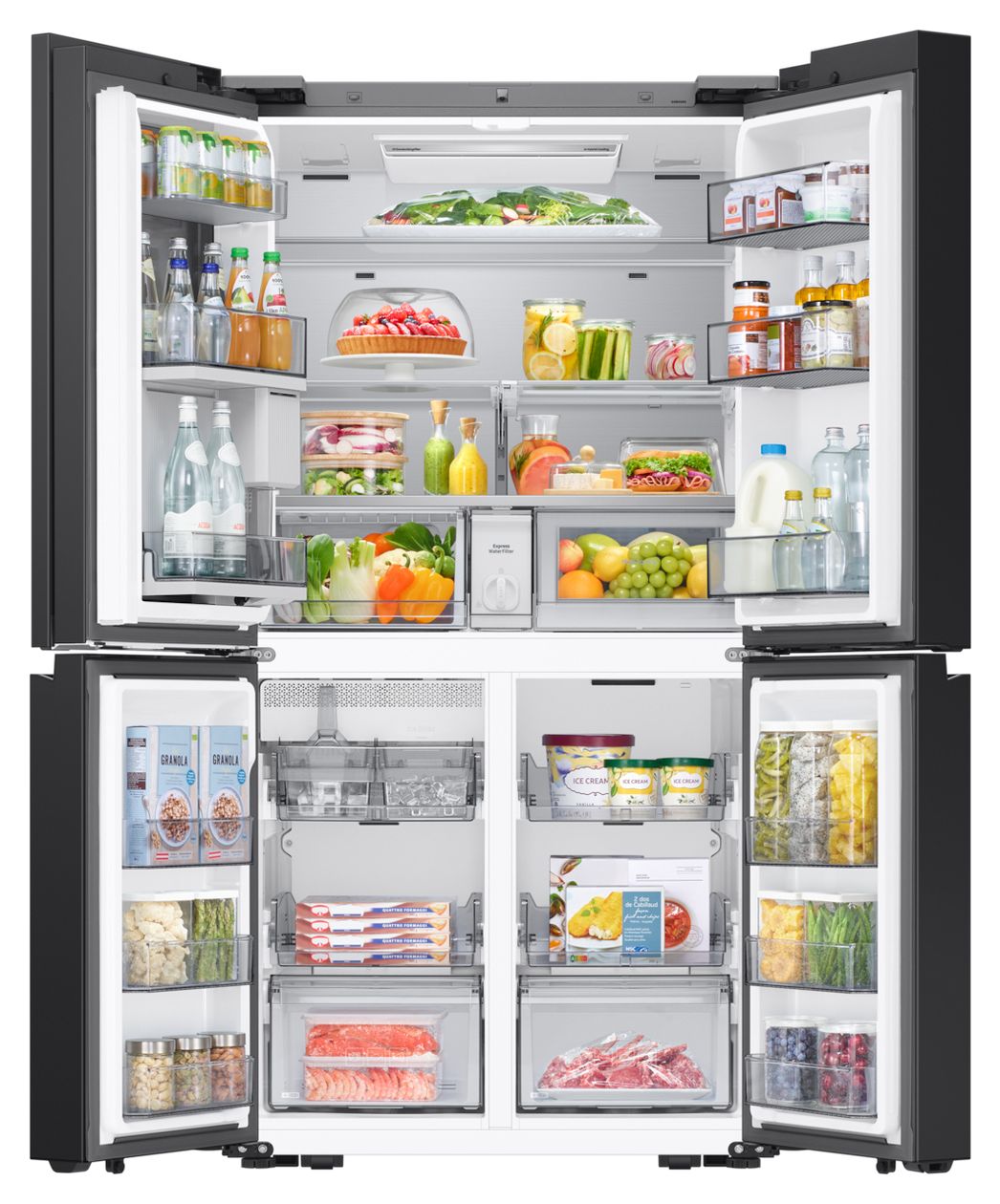 RM90F67CEC Side-by-Side Kühl-/ Gefrierkombination French Door 399 l / 224 l 363 kWh NoFrost 1853 mm x 912 mm  (Schwarz) 