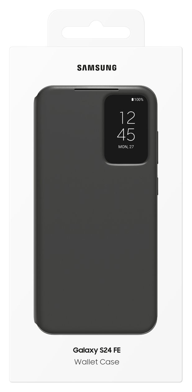 Smart View Wallet Case Geldbörsenhülle für Samsung Galaxy S24 FE  (Schwarz) 