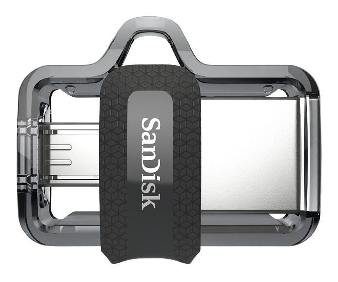 Ultra Dual m3.0 USB Type-A / Micro-USB Stick 128 GB (Schwarz, Transparent) 