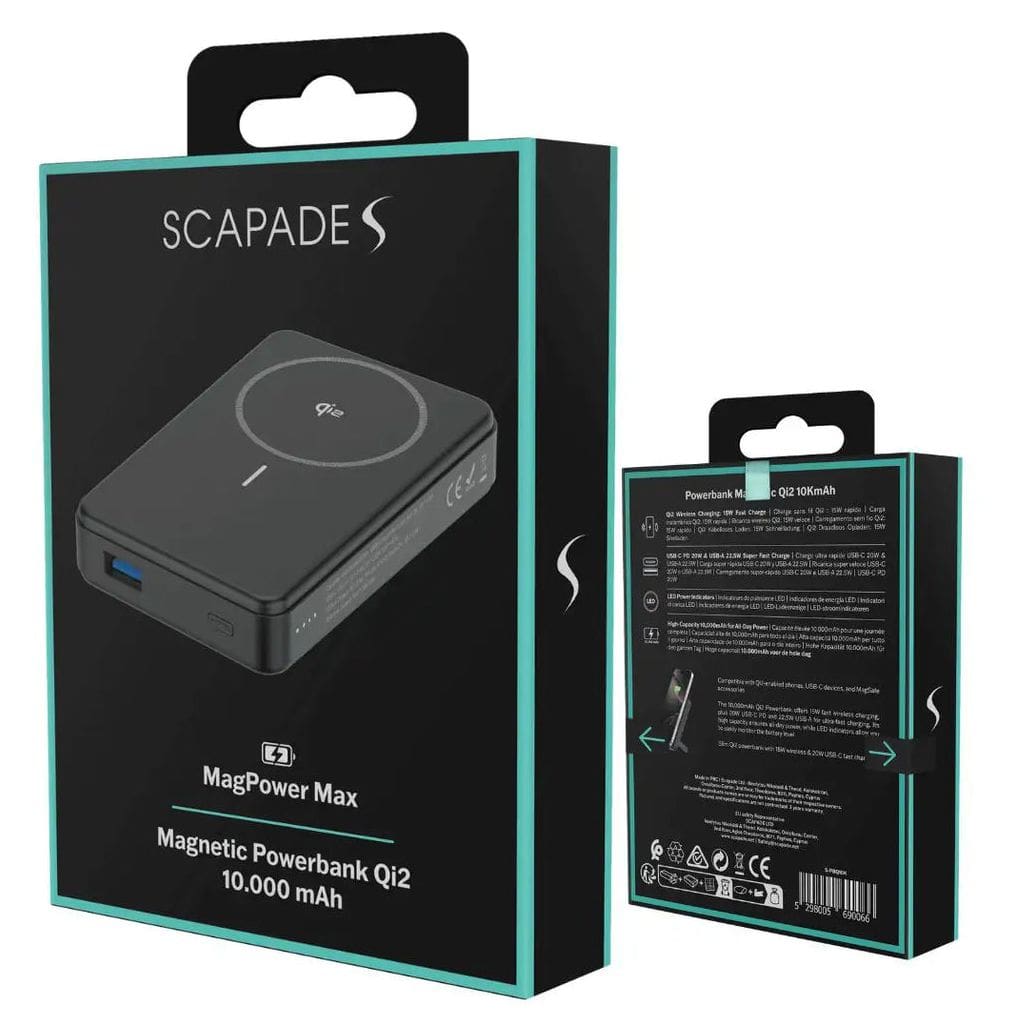 MagPower Max 10000 mAh Powerbank USB Typ-C Kabelloses Laden  (Schwarz) 