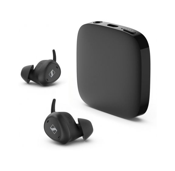 TV Clear Set True Wireless Kopfhörer & TV Connector In-Ear Kopfhörer Kabellos TWS  (Schwarz) 