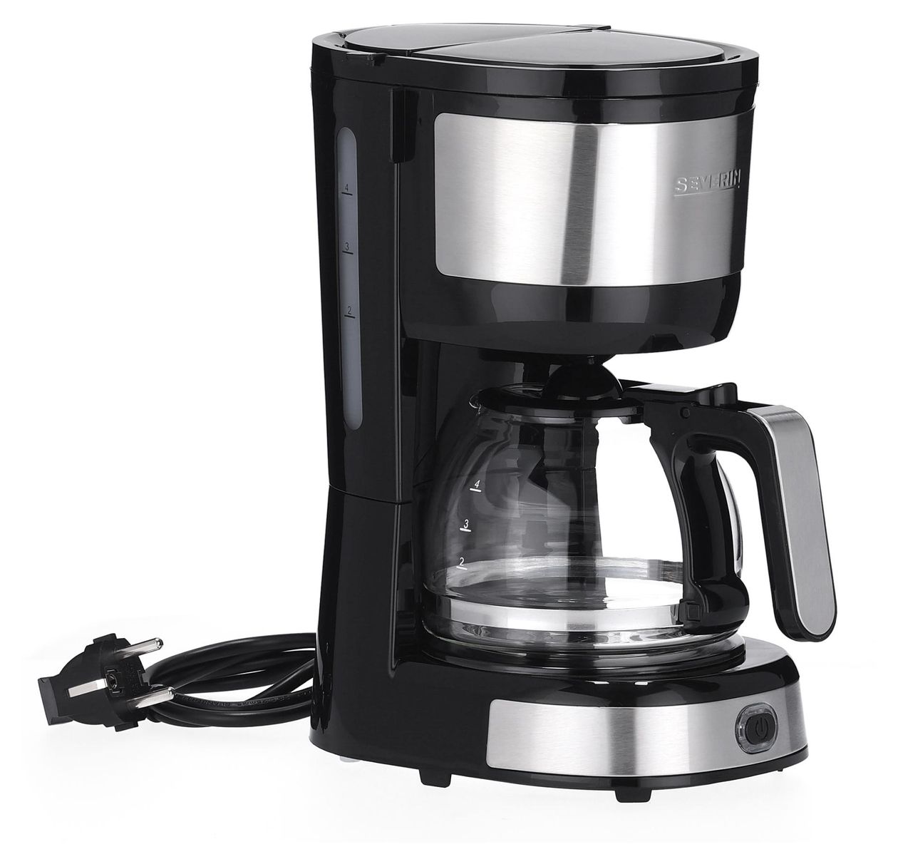 KA4819 4 Tassen Filterkaffeemaschine  (Schwarz, Edelstahl) 