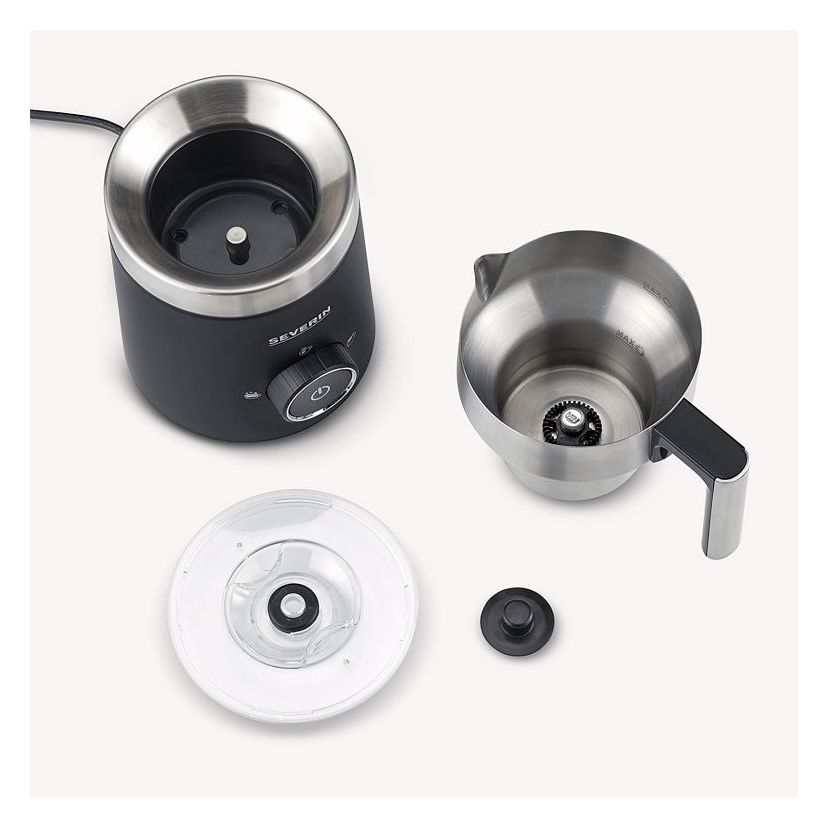 SM3585 Milchaufschäumer Automatischer Milchaufschäumer/-wärmer ca. 260 ml  (Schwarz, Silber) 