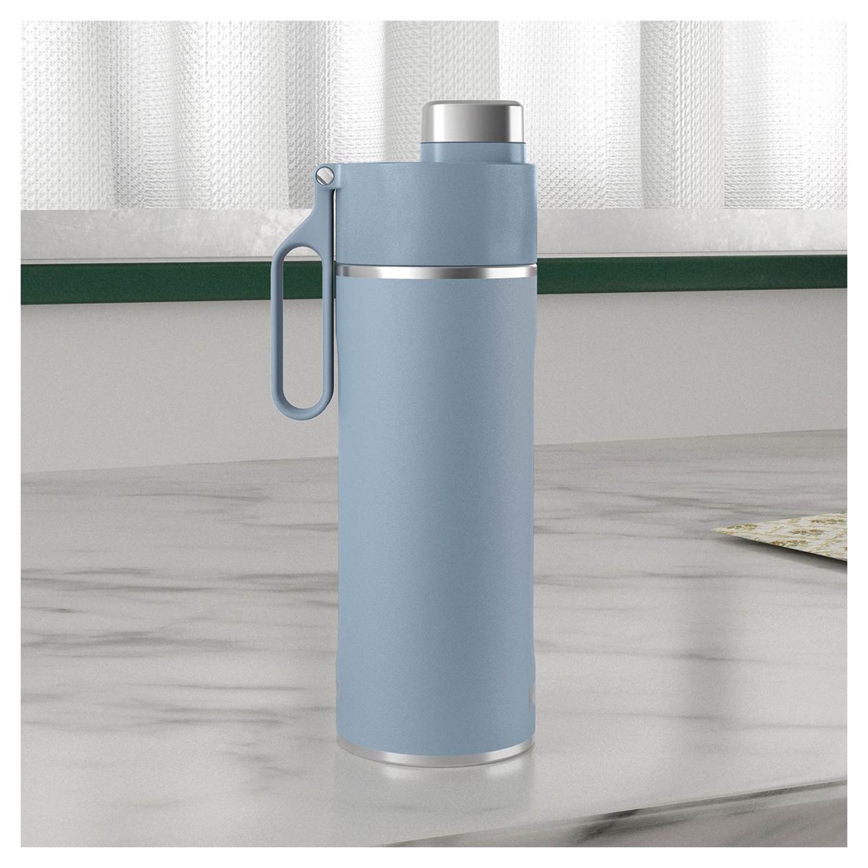 Thirsti 530ml Kunststoff, Edelstahl  (Blau) 