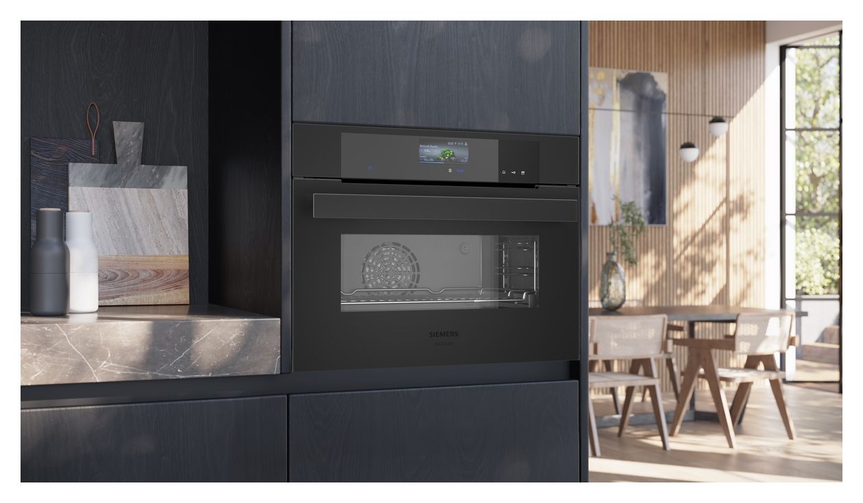 CS936GCM1 Einbaubackofen kompakt Dampfgaren AutoClean (Schwarz) 