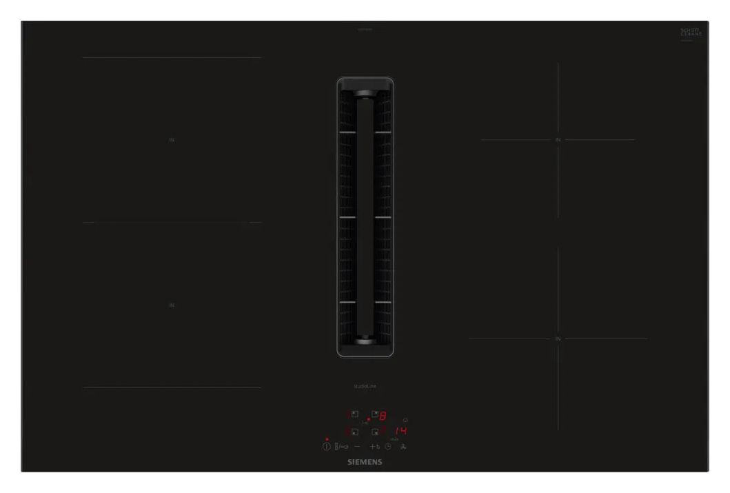 iQ300 ED877BS16E autarkes 80 cm Induktionskochfeld 4 Kochzonen mit integriertem Dunstabzug 