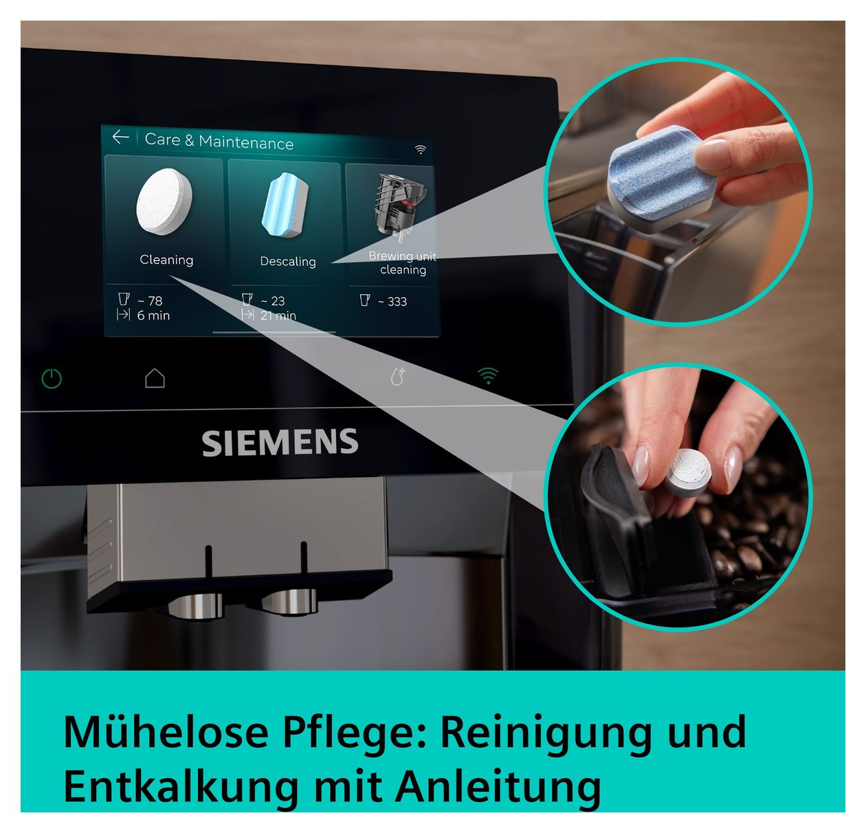 EQ700 TP727EF6 Kaffeevollautomat 19 bar 2,4 l 320 g  (Schwarz, Silber) 