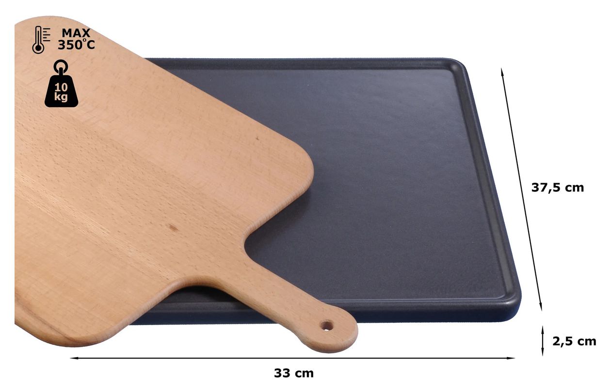 HZ327000 Keramikbackstein 25 x 330 x 375 mm mit Holzschieber 