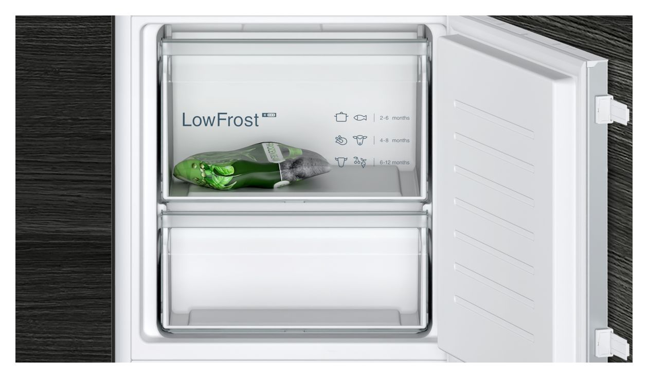 iQ100 KI87VNSE0 Schlepptür 200 l / 70 l Einbau Kühl-/Gefrierkombination 216 kWh NoFrost 