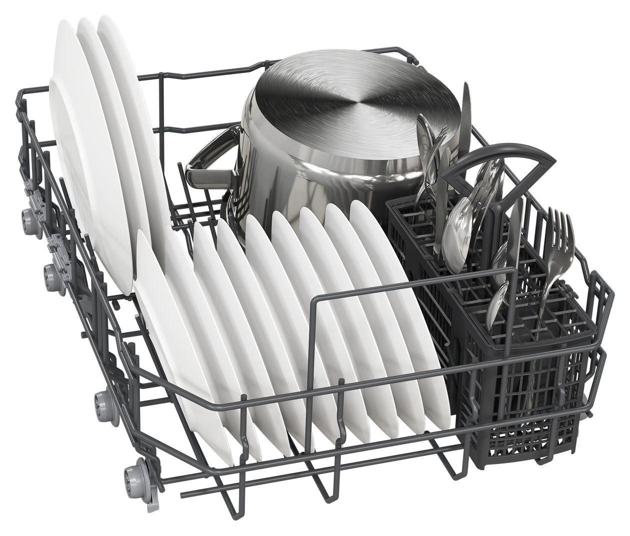 iQ100 SR61IX05KE 45 cm Geschirrspüler vollintegriert (ohne Front) Leise 9 Maßgedecke aquaStop Funktion 