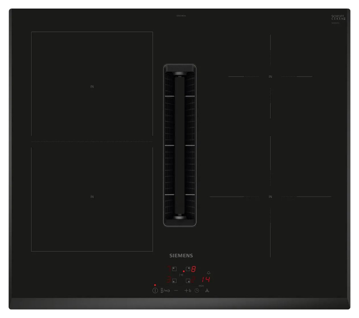 iQ300 ED651BS16E autarkes 60 cm Induktionskochfeld 4 Kochzonen mit integriertem Dunstabzug 