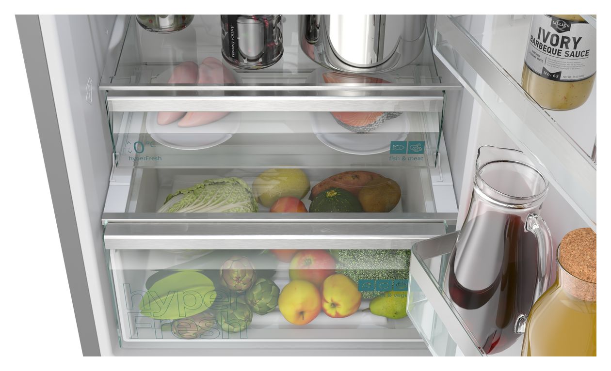 iQ300 KG39NVICV 260 l / 103 l Kühl-Gefrierkombi freistehend NoFrost 162 kWh Jahr  (Gebürsteter Stahl) 